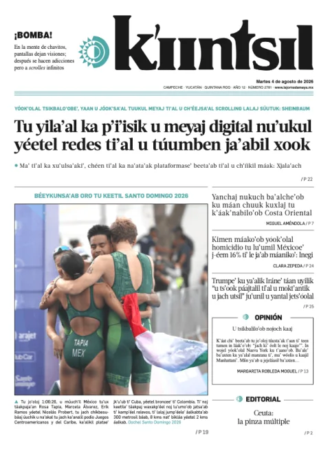 Portada de La Jornada - Kiintsil del 2026-08-04