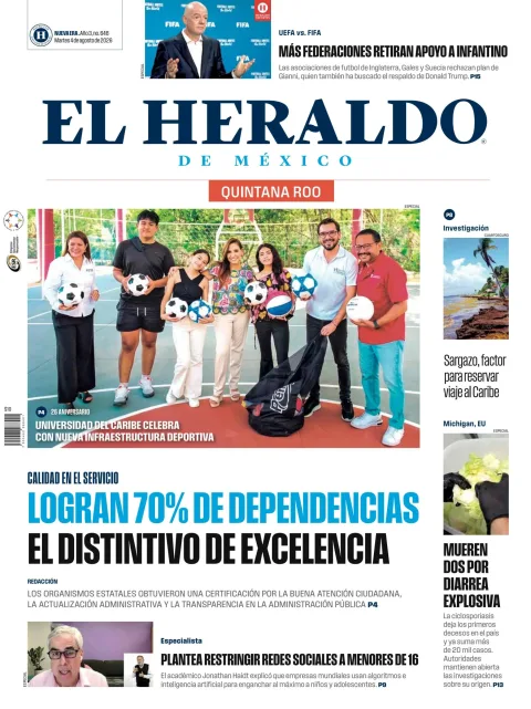 Portada de El Heraldo de Mexico - Quintana Roo del 2026-08-04