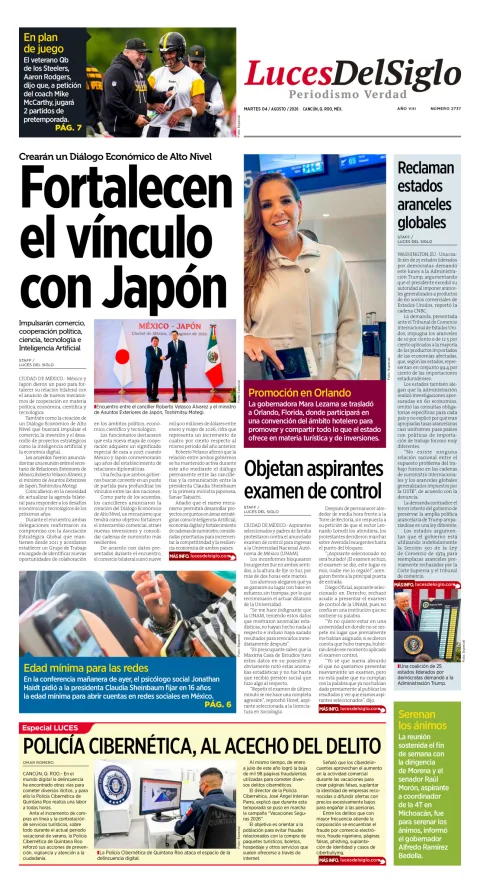 Portada de Luces del Siglo del 2026-08-04