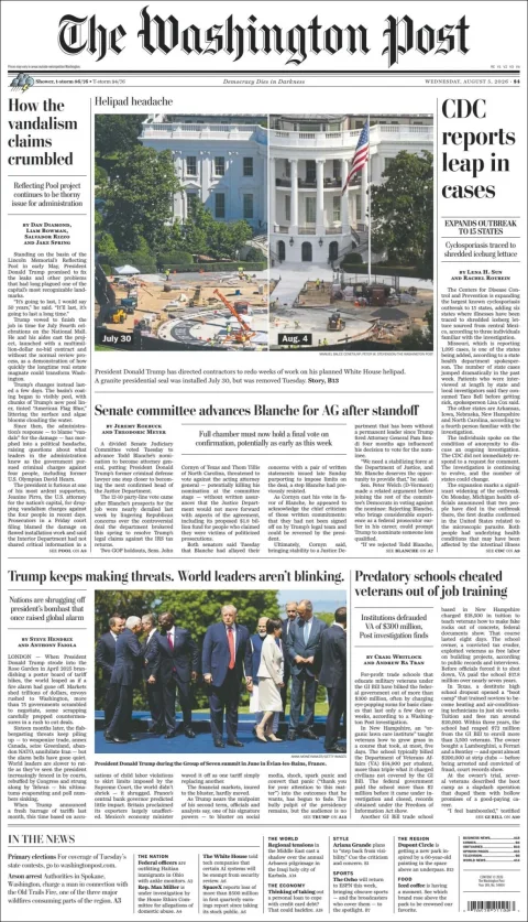 Portada de The Washington Post del 2026-08-05