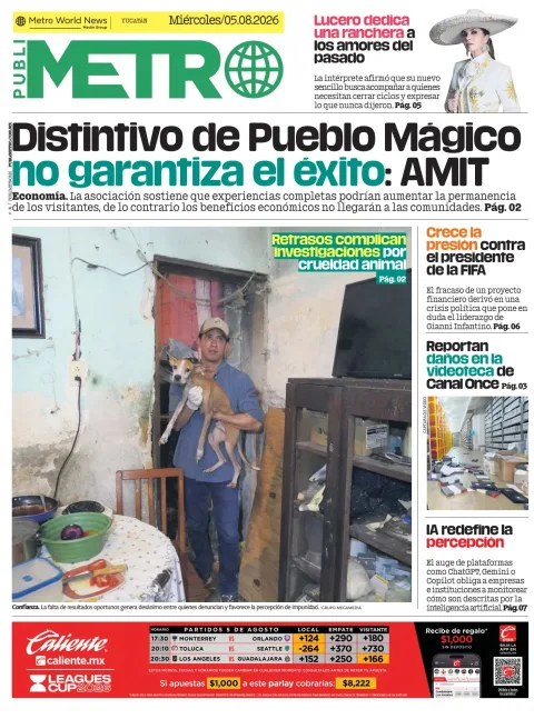 Portada de Publimetro Merida del 2026-08-05