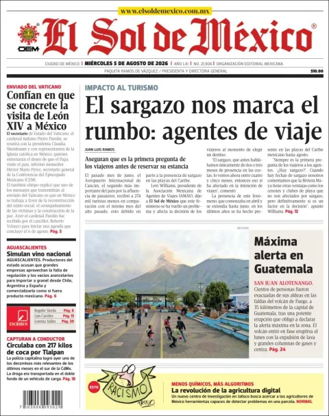 Portada de El Sol de Mexico del 2026-08-05