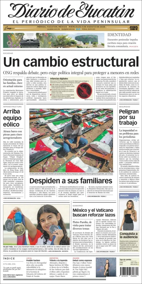 Portada de Diario de Yucatán del 2026-08-05
