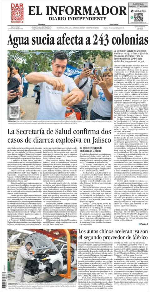Portada de El Informador del 2026-08-05