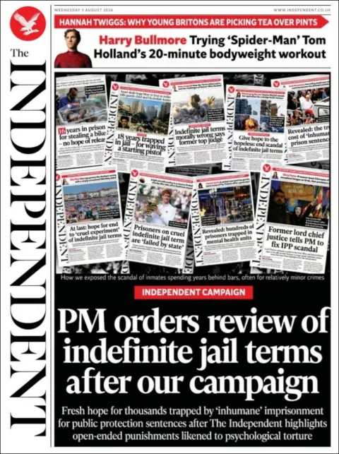 Portada de The Independent del 2026-08-05