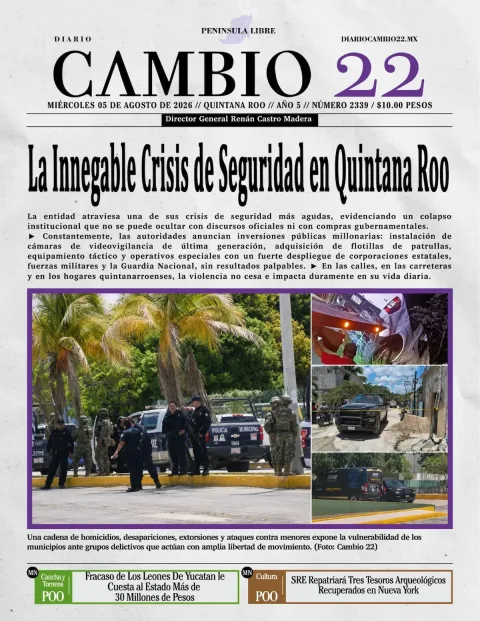 Portada de Diario Cambio 22 (contraportada) del 2026-08-05