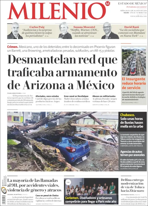 Portada de Milenio Edo de Mexico del 2026-08-05