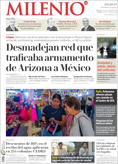 Portada de Milenio Jalisco del 2026-08-05