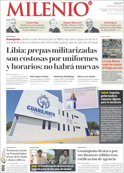 Portada de Milenio Leon del 2026-08-05