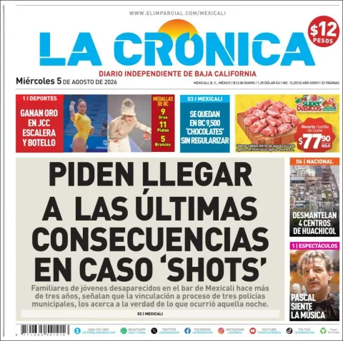 Portada de La Cronica del 2026-08-05
