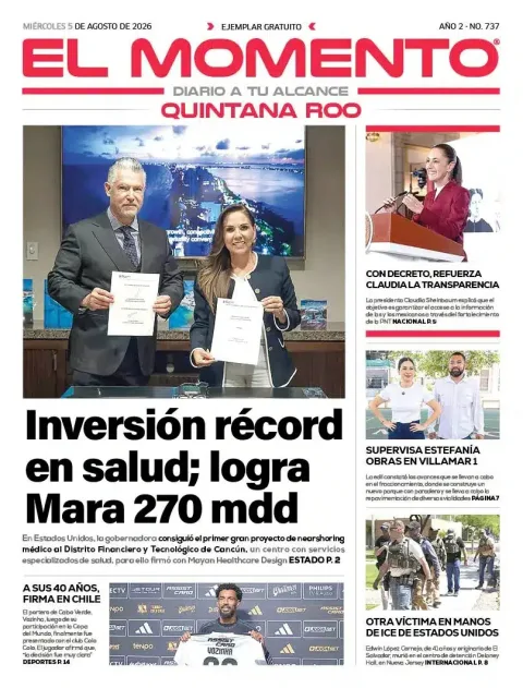 Portada de El Momento Quintana Roo del 2026-08-05