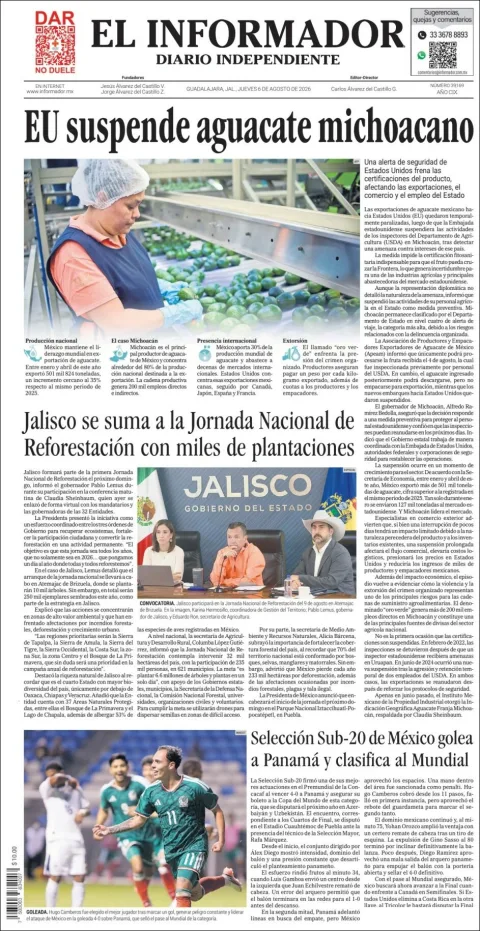 Portada de El Informador del 2026-08-06