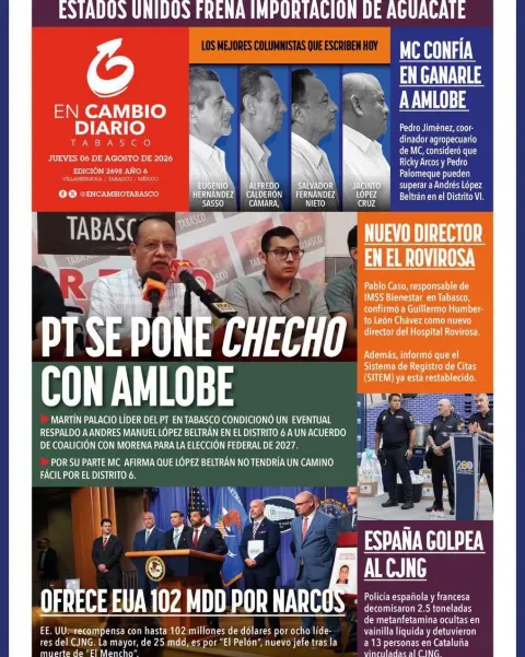 Portada de En Cambio - Tabasco (portada) del 2026-08-06