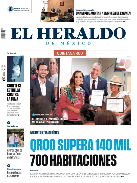 Portada de El Heraldo de Mexico - Quintana Roo del 2026-08-06