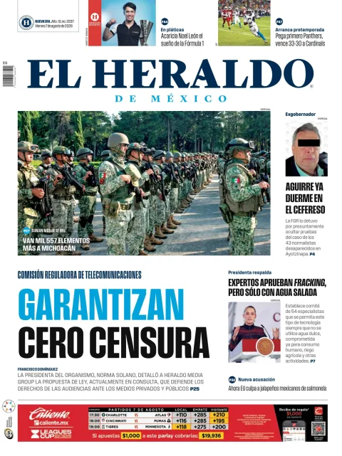 Portada de El Heraldo de Mexico del 2026-08-07