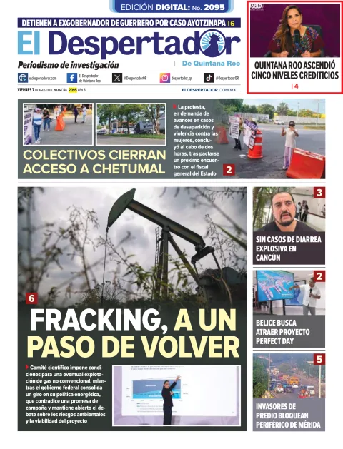 Portada de El Despertador de Quintana Roo del 2026-08-07
