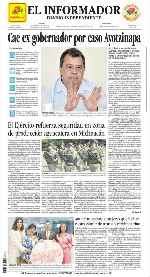 Portada de El Informador del 2026-08-07