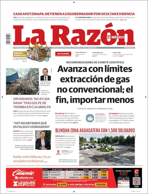 Portada de La Razon del 2026-08-07