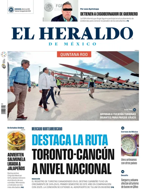 Portada de El Heraldo de Mexico - Quintana Roo del 2026-08-07