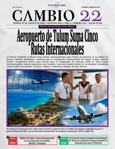 Portada de Diario Cambio 22 (contraportada) del 2026-08-07