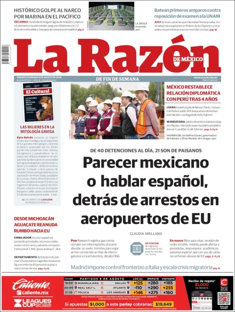 Portada de La Razon del 2026-08-08