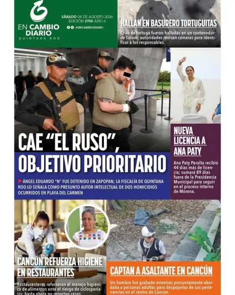 Portada de En Cambio - Quintana Roo (contraportada) del 2026-08-08