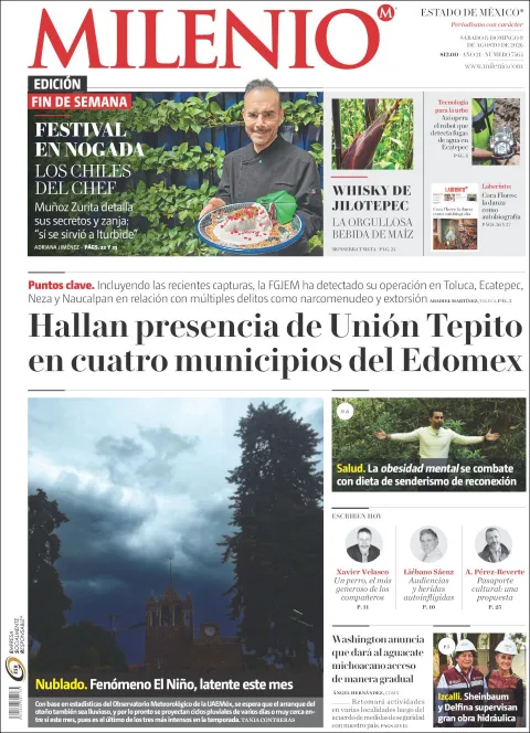 Portada de Milenio Edo de Mexico del 2026-08-08
