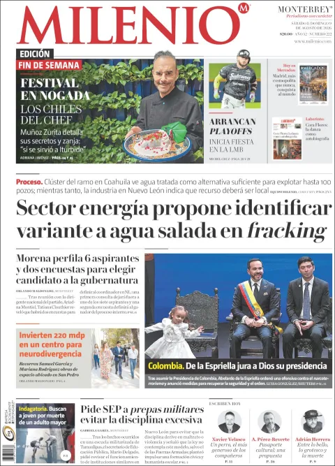 Portada de Milenio del 2026-08-08