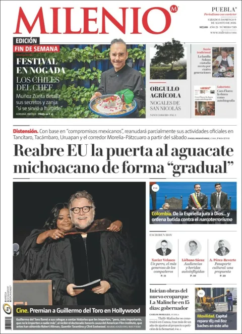 Portada de Milenio Puebla del 2026-08-08
