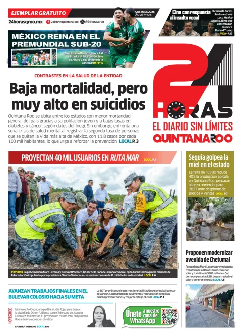 Portada de 24 Horas Quintana Roo del 2026-08-01