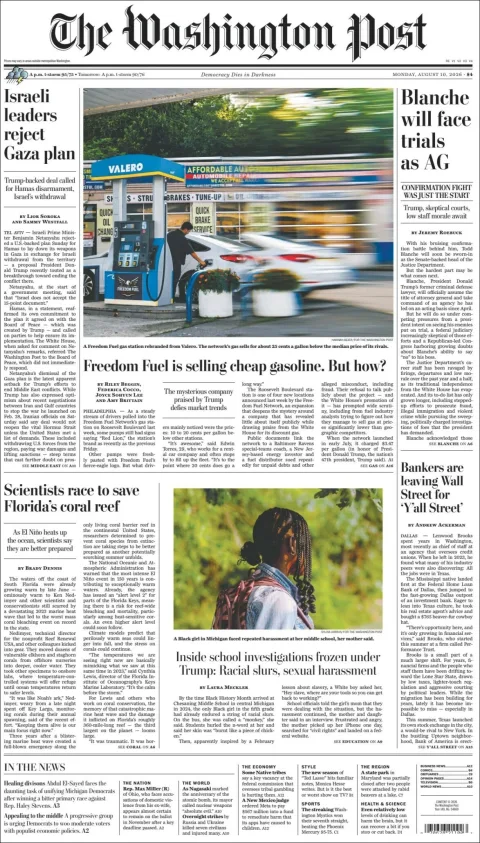 Portada de The Washington Post del 2026-08-10