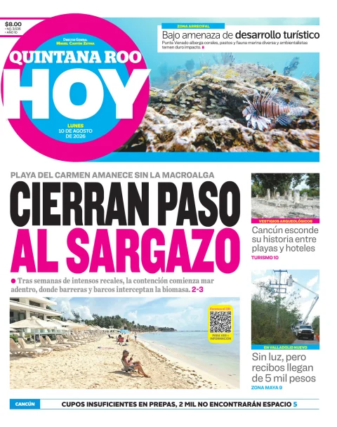 Portada de Quintana Roo Hoy (portada) del 2026-08-10