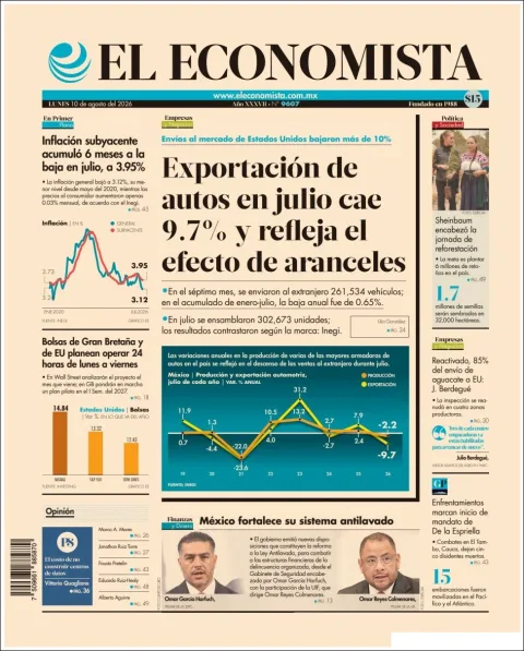 Portada de El Economista del 2026-08-10