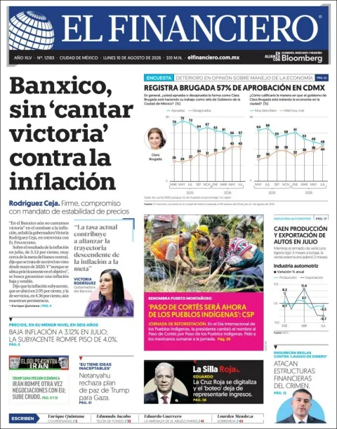 Portada de El Financiero del 2026-08-10