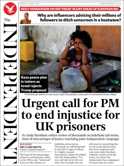 Portada de The Independent del 2026-08-10