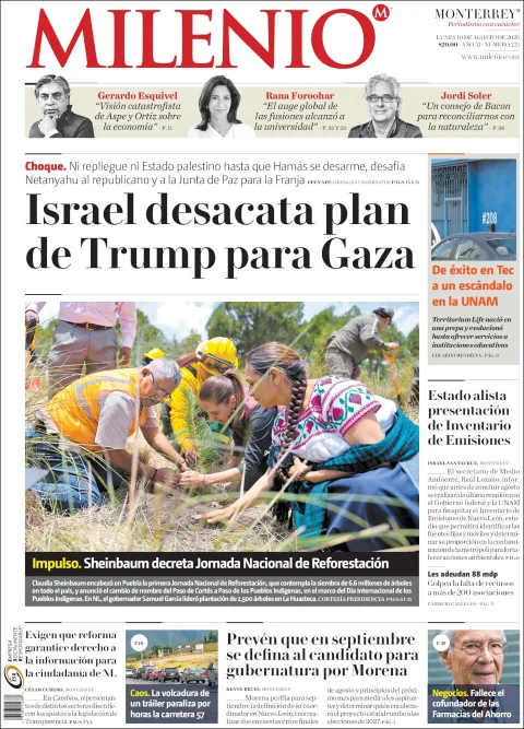 Portada de Milenio Edo de Mexico del 2026-08-10