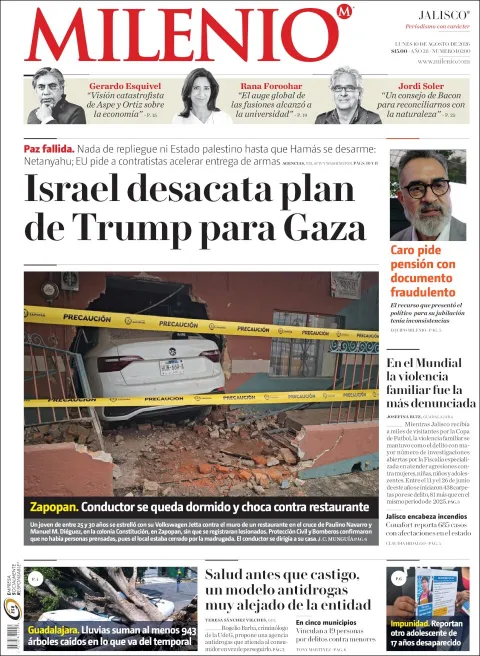 Portada de Milenio Jalisco del 2026-08-10