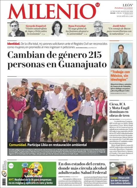 Portada de Milenio Leon del 2026-08-10