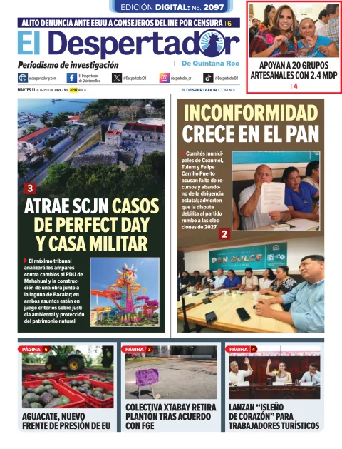 Portada de El Despertador de Quintana Roo del 2026-08-11