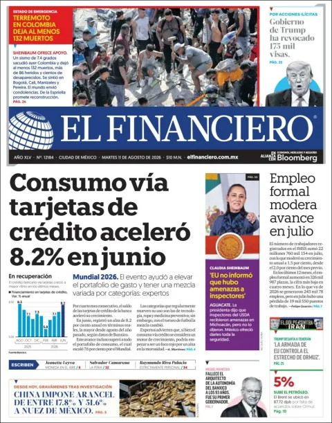 Portada de El Financiero del 2026-08-11