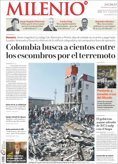 Portada de Milenio Jalisco del 2026-08-11