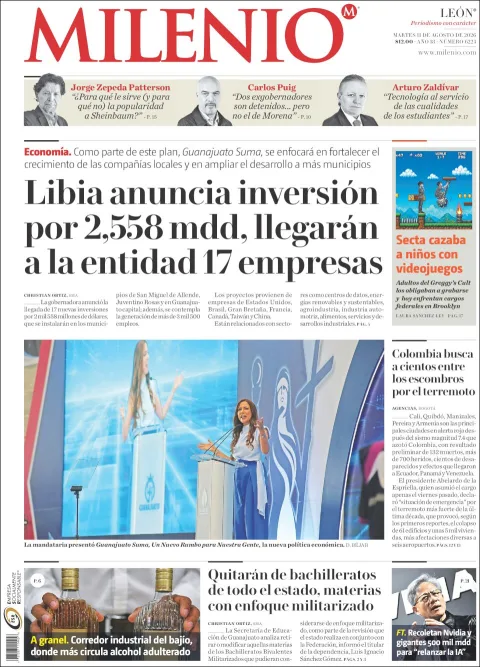 Portada de Milenio Leon del 2026-08-11