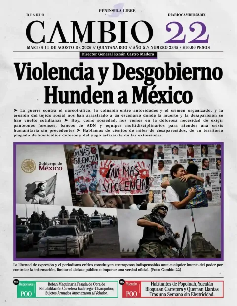 Portada de Diario Cambio 22 (portada) del 2026-08-11
