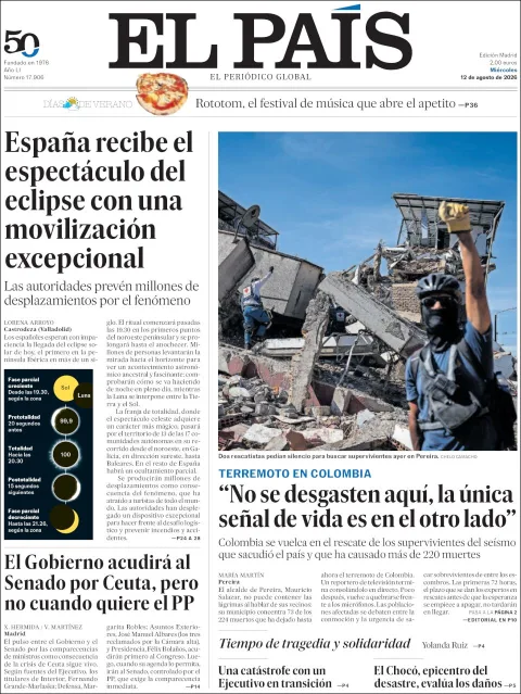 Portada de El Pais del 2026-08-12