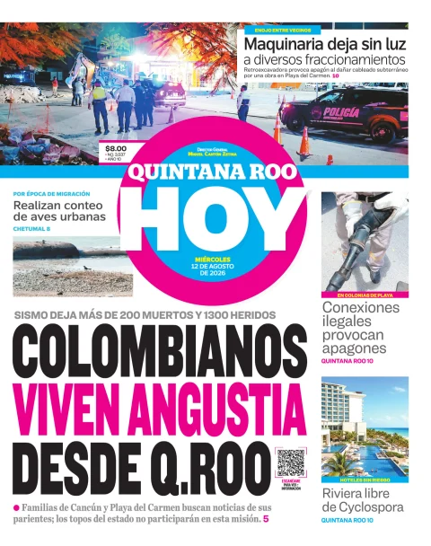 Portada de Quintana Roo Hoy (portada) del 2026-08-12