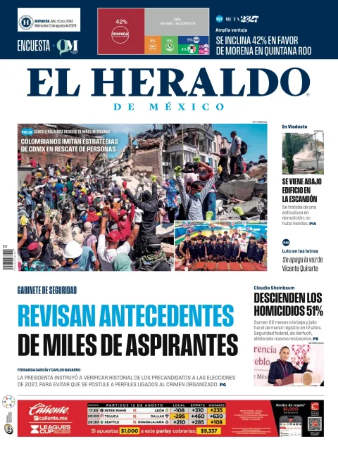 Portada de El Heraldo de Mexico del 2026-08-12