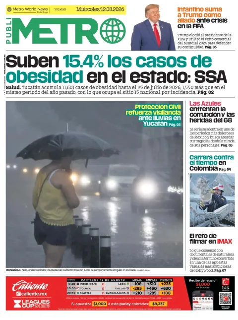 Portada de Publimetro Merida del 2026-08-12