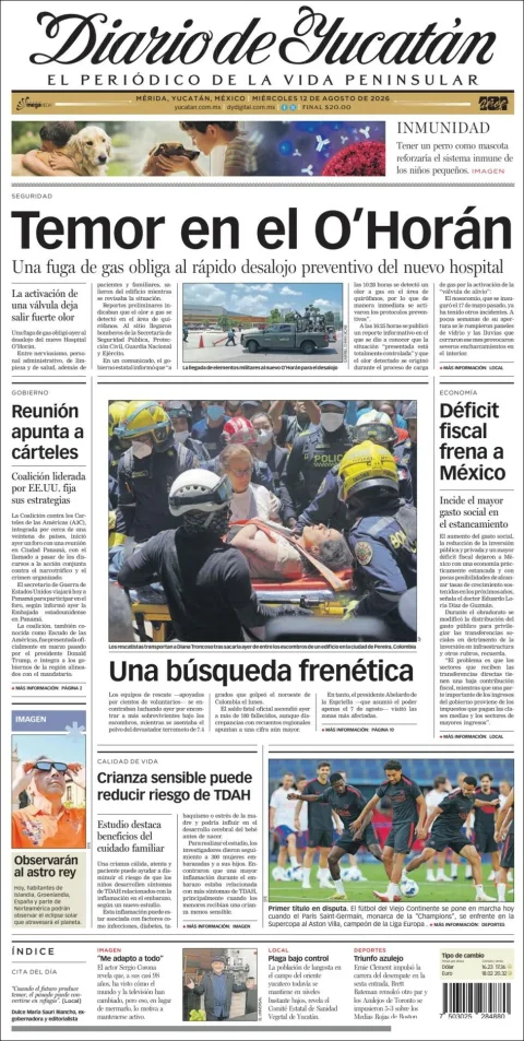 Portada de Diario de Yucatán del 2026-08-12
