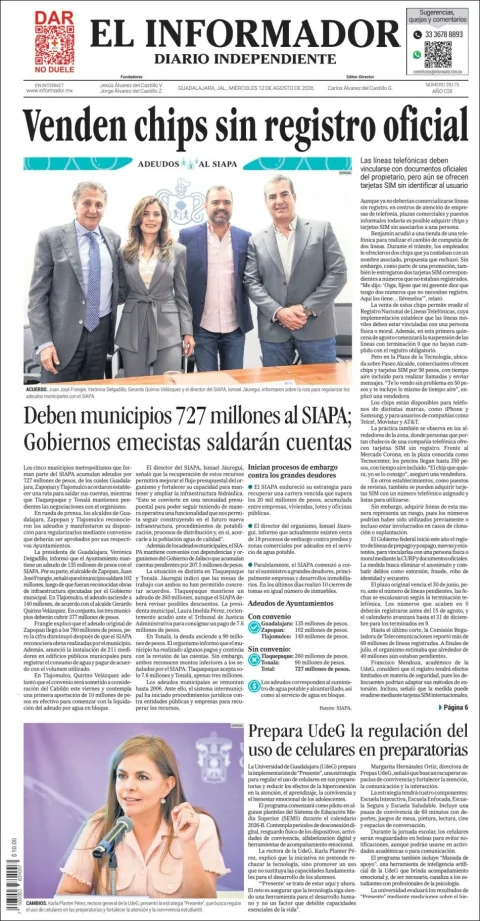 Portada de El Informador del 2026-08-12