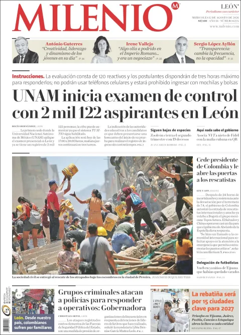 Portada de Milenio Leon del 2026-08-12